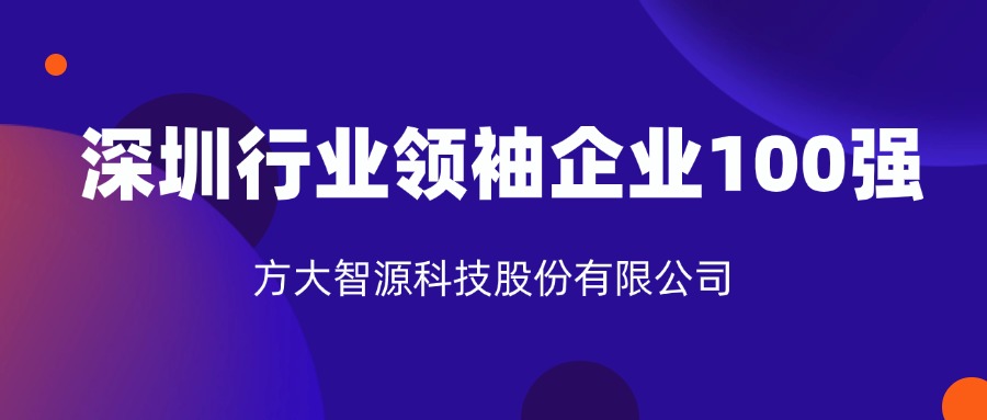 方大智源科技股份有限公司连续六年上榜“深圳行业领袖企业100强”